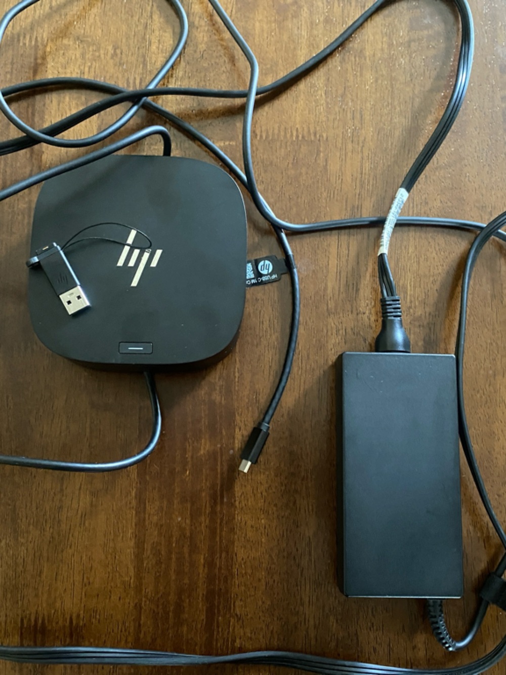 HP Black USB-C Docking Station with Power Adapter and Cables